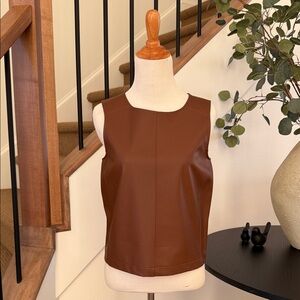 Banana Republic Brown Faux Leather Sleeveless Tank  – Size XS